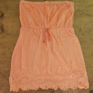Aeropostale Strapless Peach Lace Dress